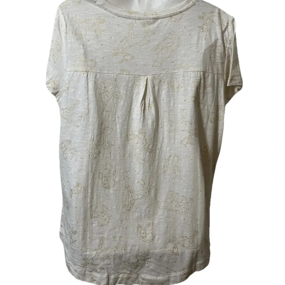 Style & Co Women's T-shirt XL All Over Animal Print Breathable Cotton Shimmery‎